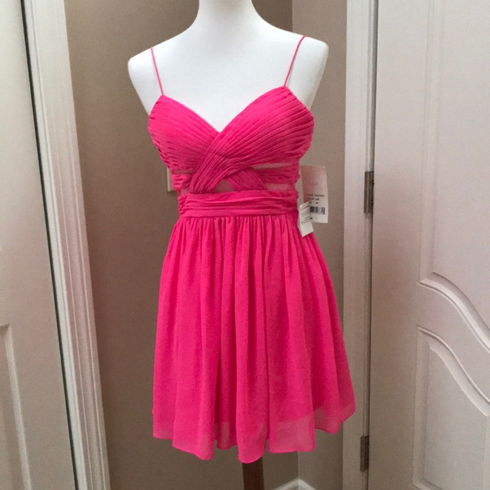Hot pink homecoming or junior prom dress